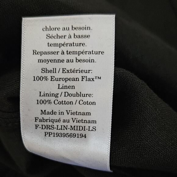 Everlane The Linen A-Line Midi Dress - Black - sz 2 NWOT - Picture 7 of 8